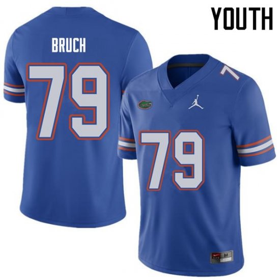 Youth Florida Gators #79 Dallas Bruch NCAA Jordan Brand Royal Authentic Stitched College Football Jersey OKG1662BE